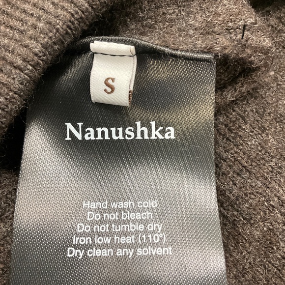 NANUSHKA COFFEE STRAHE COMPACT MERINO WOOL MINI DRESS - Picture 6 of 6